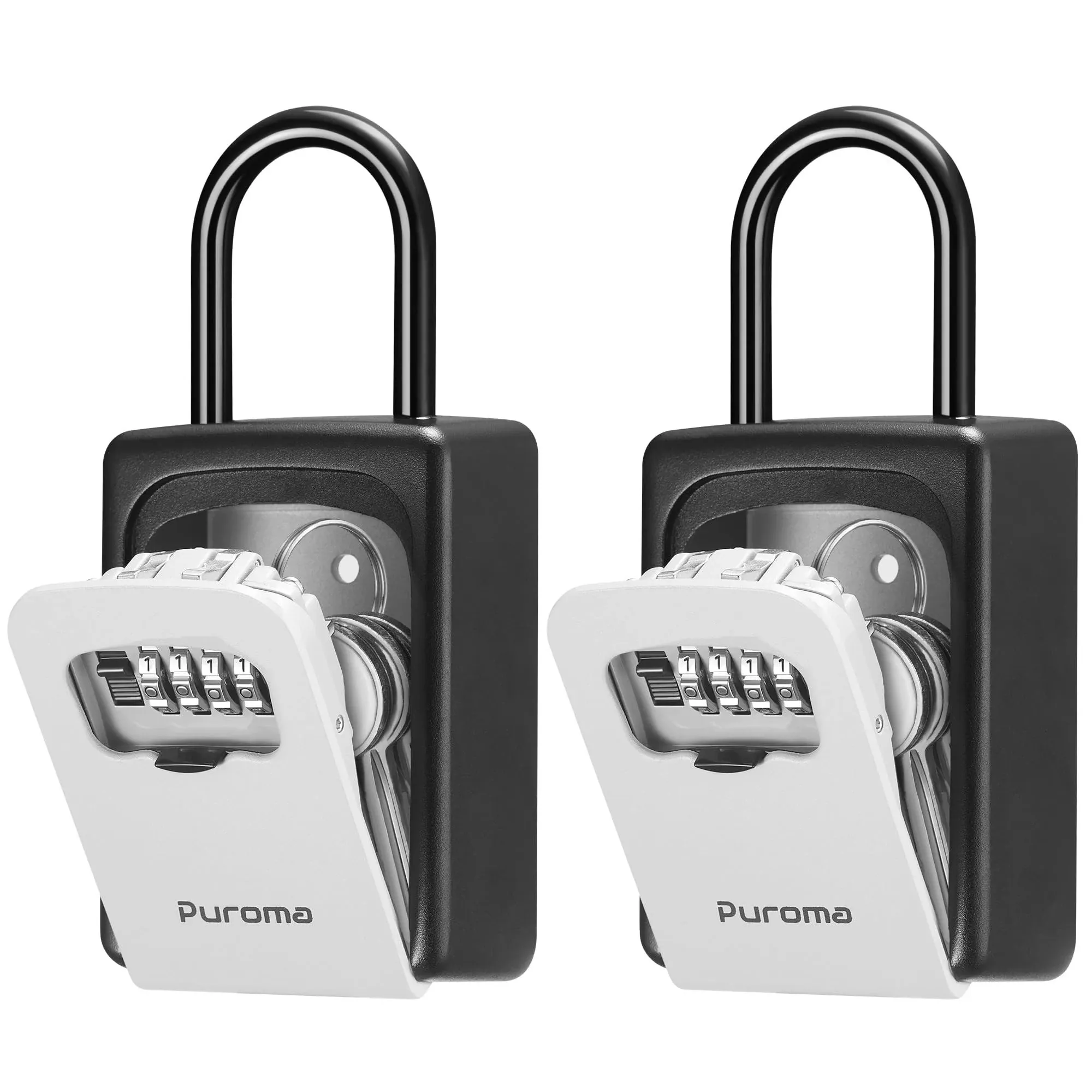 Puroma Key Lock Box Waterproof Combination Lockbox Large Capacity, Gray 