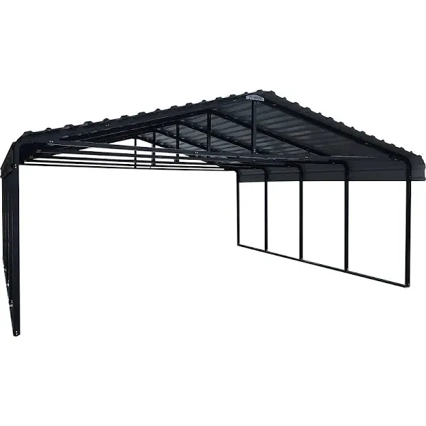 Arrow Carports Galvanized Steel Carport, Compact Car Metal Carport Kit, 10' x 29' x 7', Eggshell