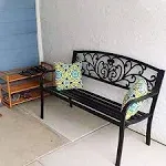 Garden Bench Outdoor Bench Patio Bench for Outdoors Metal Porch Clearance Work Entryway Steel Frame Furniture for Yard