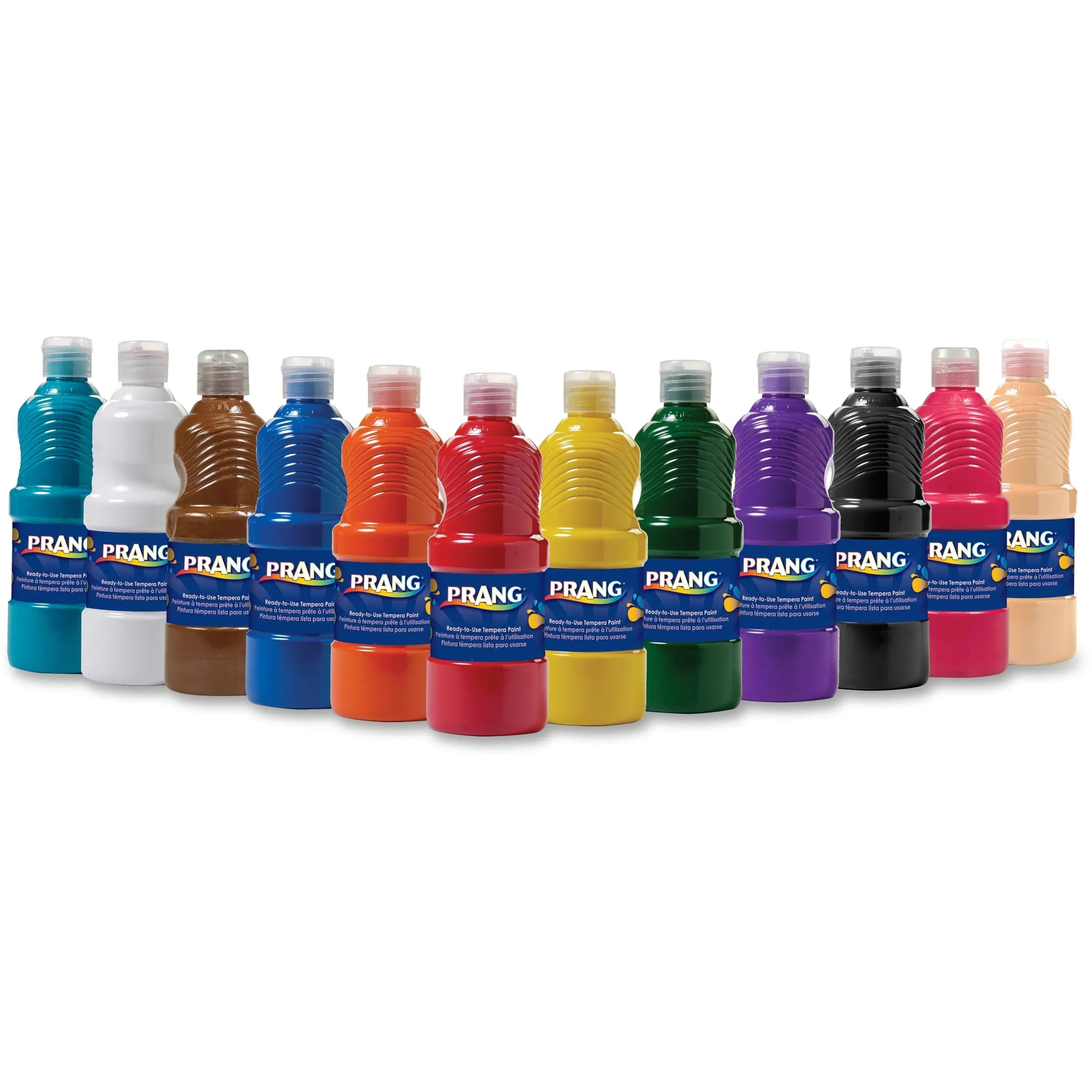 Prang 21696 16 oz. Assorted Color Matte Finish Tempera Paint   - 12/Pack