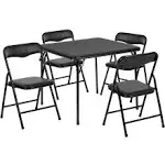 Flash Furniture Kids Black 5 Piece Folding Table and Chair Set