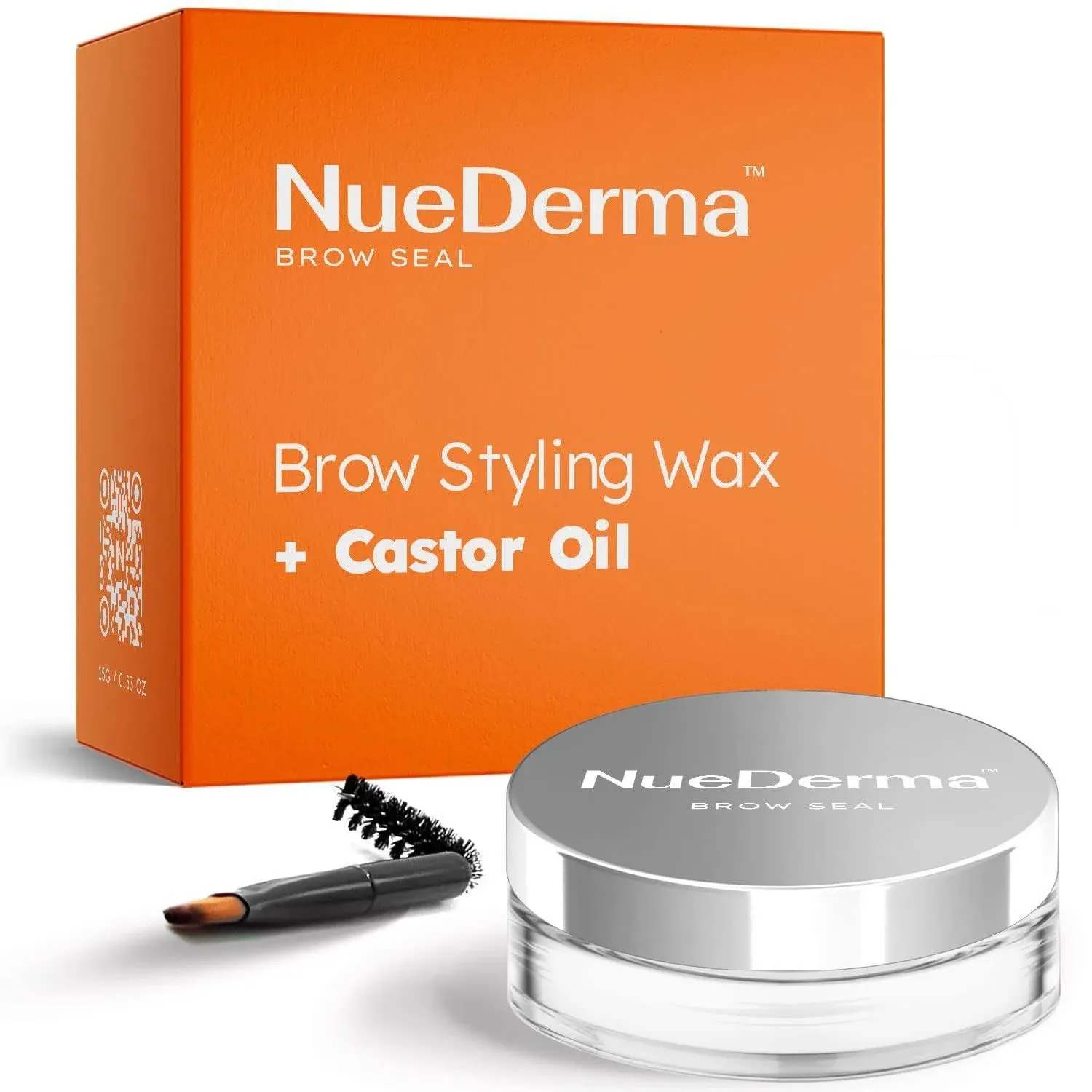 Brow Seal with Castor Oil - Clear Eyebrow Gel, Brow Wax, Waterproof Eyebrow Makeup, Brow Styling Wax for Feathered & Fluffy Brows - 1 OZ