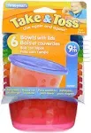 The First Years Take & Toss Bowls & Lids, 8 oz - 6 count