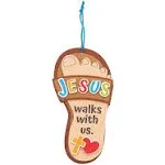 Jesus Walks with Us Sandal Craft Kit, Craft Kits, 12 Pieces