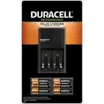 Duracell Rechargeable Value Charger with 6AA and 2 AAA NiMH Batteries