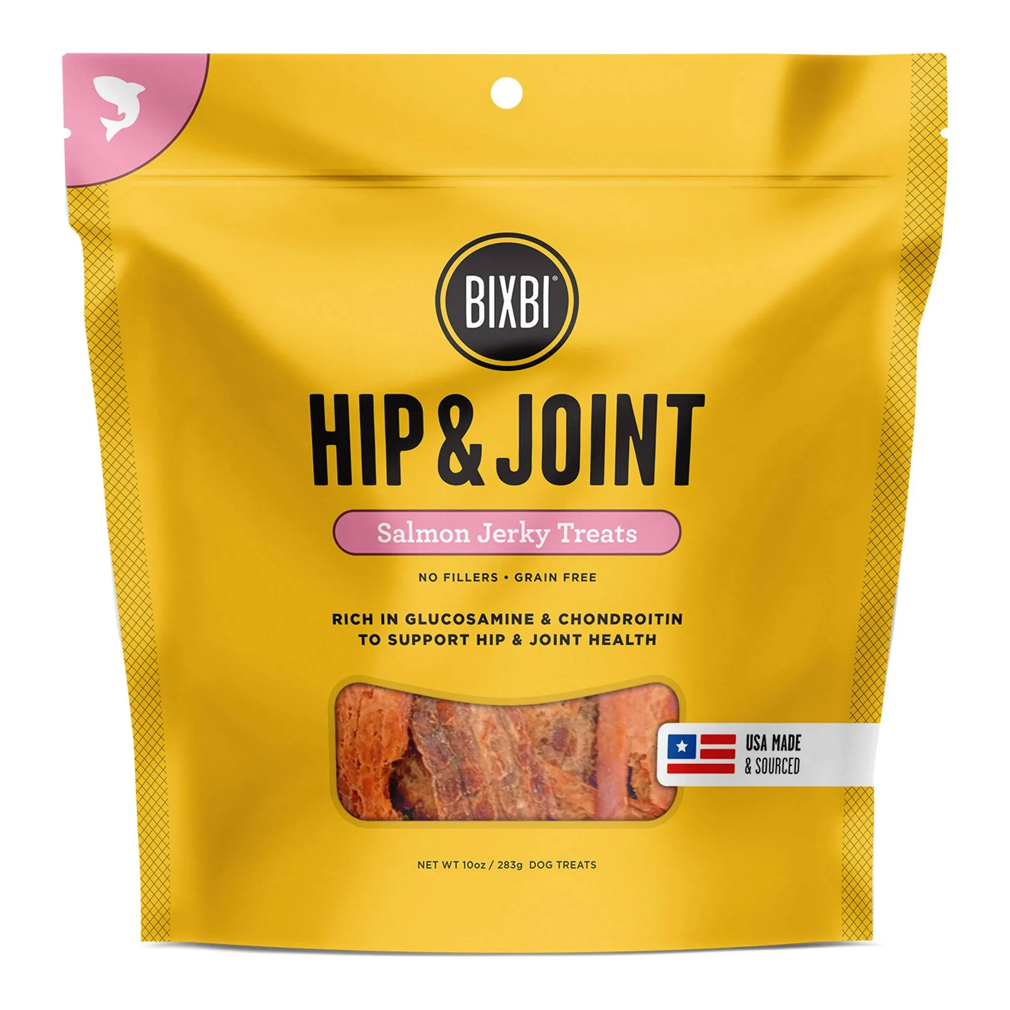 BIXBI Hip & Joint Jerky Salmon Dog Treats 10 oz