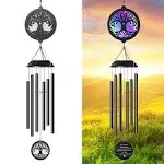 SUNGIRLS Wind Chimes, Solar Wind Chimes for Outside, Tree of Life Sympathy Wind ...