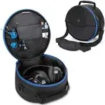 ENHANCE Portable Headphone Case for Wired & Wireless Headsets - Universal Headset Case Compatible with PlayStation, Beats, Bose & Gaming Headphones - Accessory Storage, Strap & Carrying Handle - Blue