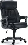 Staples Lockland Ergonomic Leather Managers Big & Tall Chair, 400 lb. Capacity, Black (58067)