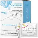 Nail Polish Remover Wipes - Acetone Pads with Aloe Vera - 50 Individually Wrappe