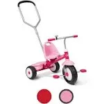 Radio Flyer Deluxe Steer and Stroll Kids Tricycle Pink