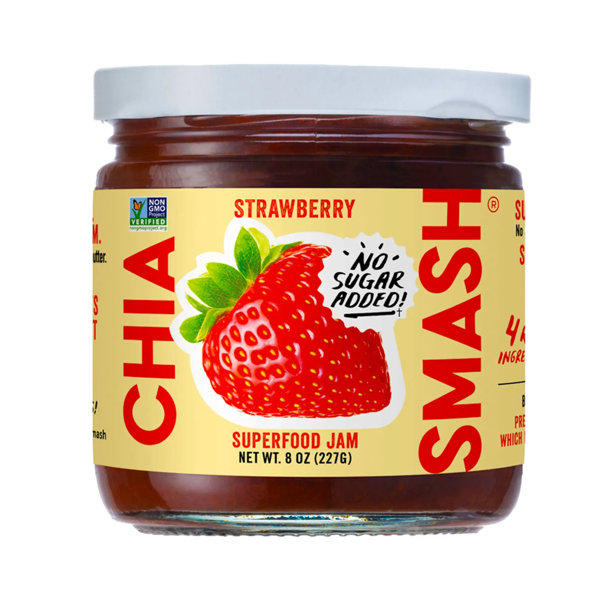 Oswald Chia Smash, No Sugar Added, Strawberry - 8 oz