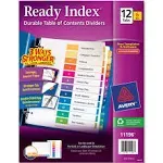 Avery - Customizable Toc Ready Index Multicolor Dividers, 12-Tab, Letter, 6 Sets