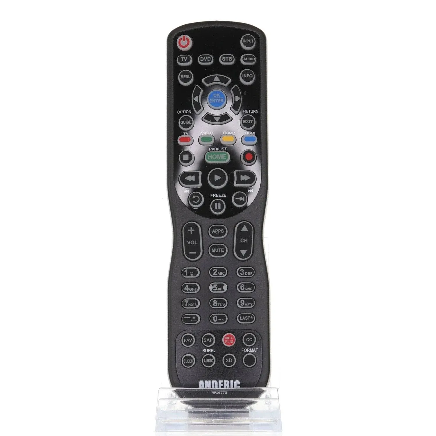 Anderic RR0777S Preprogrammed for Panasonic TVs with Learning and Backlight 4-Device Universal Remote Control