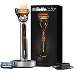 Gillette Labs Heated Razor Facial Hair Shaver Handle, 2 Cartridges Starter Kit