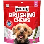 Milk-Bone Fresh Breath Brushing Chews Daily Dental Dogs 48 Mini Treats 18.9 Oz