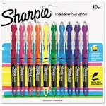 Sharpie Liquid Highlighter, Chisel Tip Highlighters, Assorted Colors, 10 Count