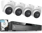 Amcrest 5MP POE Security Camera System Outdoor, 8CH NVR, 4-POE Cameras, 2TB HDD