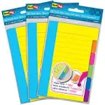 Redi-Tag 10245 Assorted Color Divider Sticky Note Pad with Tabs - 3/Box