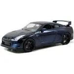 BRIAN&#039;S 2009 NISSAN GTR R35 BLUE &#034;FAST &amp; FURIOUS &#034; 1/24 DIECAST MODEL JADA 97036