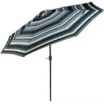 Sunnydaze 9-Foot Aluminum Patio Umbrella with Push Button Tilt & Crank - Catalina Beach Stripe