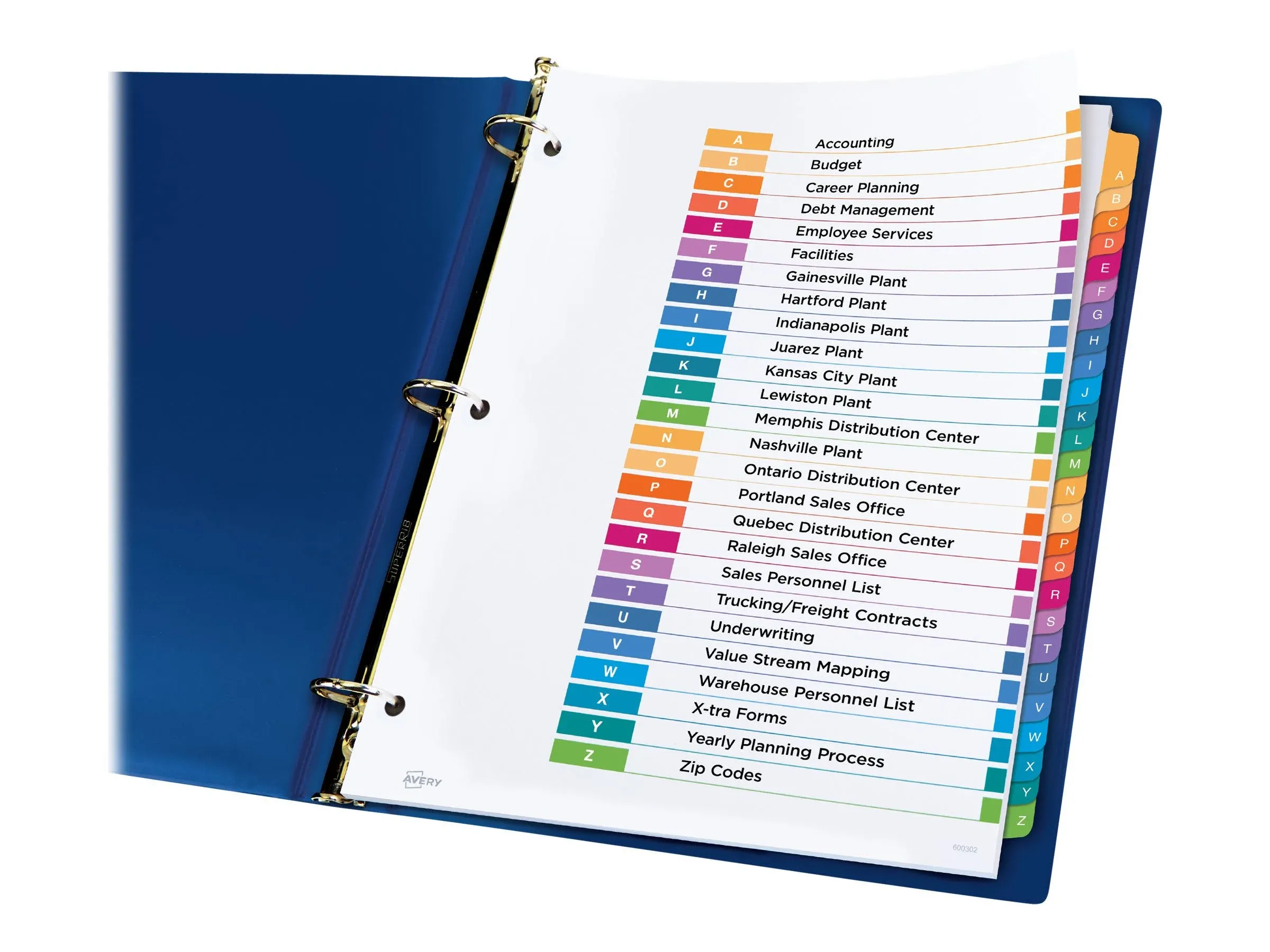 Avery Customizable Table of Contents Ready Index Multicolor Dividers 26-Tab A to Z 11 x 8.5 6 Sets