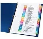 Avery Customizable Table of Contents Ready Index Multicolor Dividers 26-Tab A to Z 11 x 8.5 6 Sets