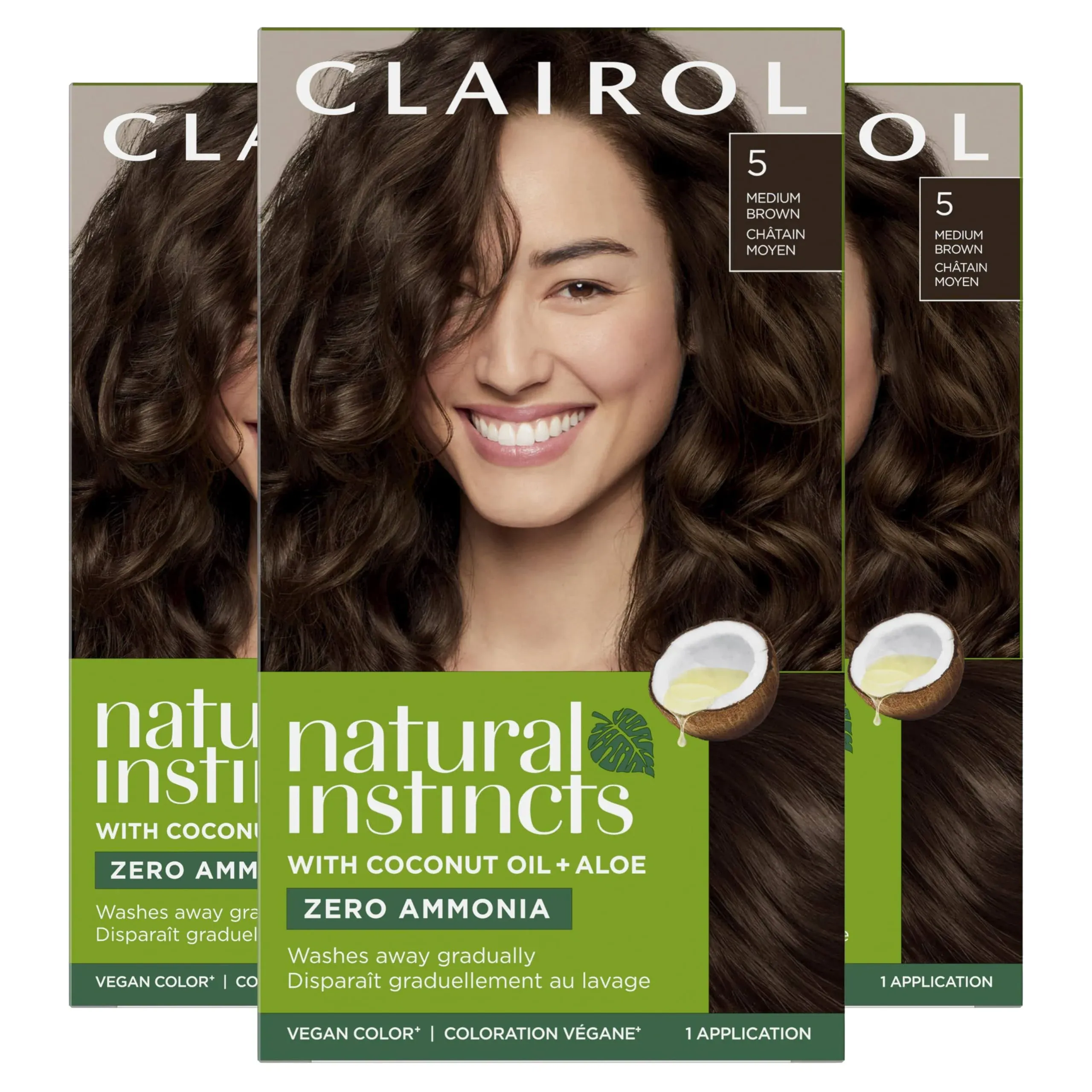 Clairol Natural Instincts Demi-Permanent Hair Dye, 5 Medium Brown Hair Color ...