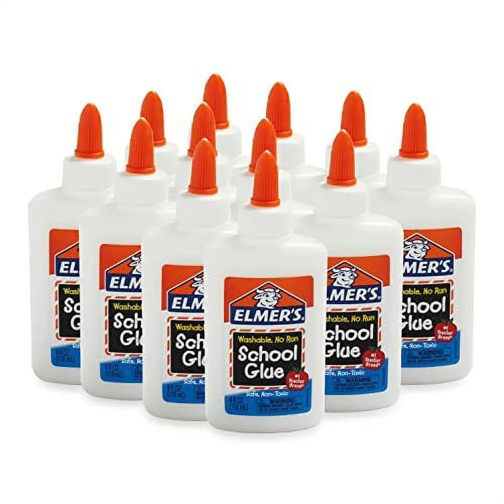 Elmer's Washable School Glue 4 oz. Pack of 12, White