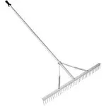 VEVOR Landscape Rake, 36" Head Aluminum Landscape Rake, Lake Weed Rake with 75" Long Handle, for Loosening Soil, Lawn Care, Weeding Lake, Garden