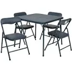 Flash Furniture Kids Navy 5 Piece Folding Table and Chair Set