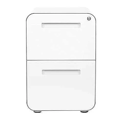 Laura Davidson Furniture Stockpile 2-Drawer Modern Mobile File Cabinet, Commercial-Grade (White)