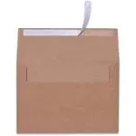 100 Pack A7 Brown Kraft Paper Invitation 5 x 7 Envelopes - Quick Self Seal for ...