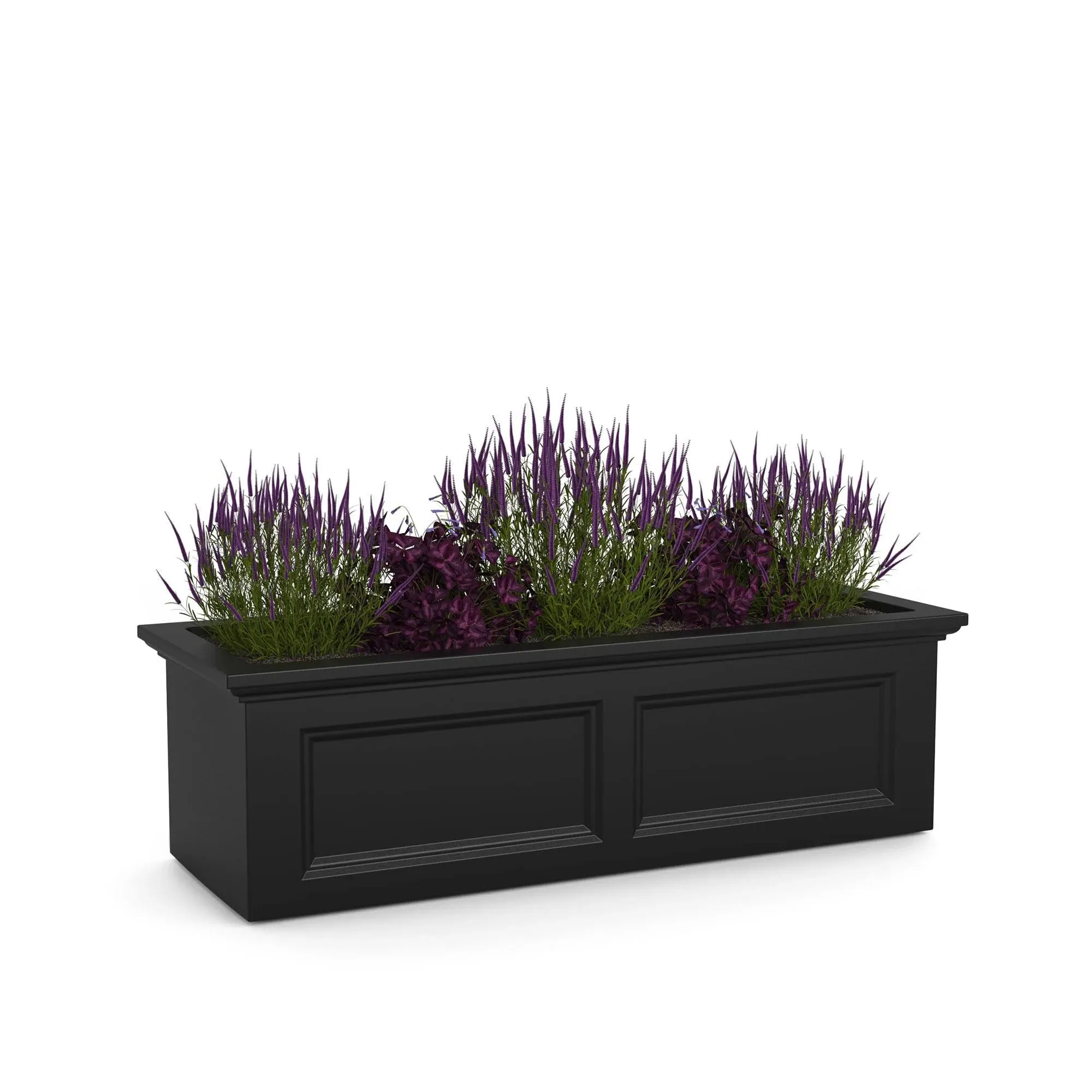 Mayne Raised Planter Box 48&#034; Self-Watering Polyethylene Resin Rectangular White