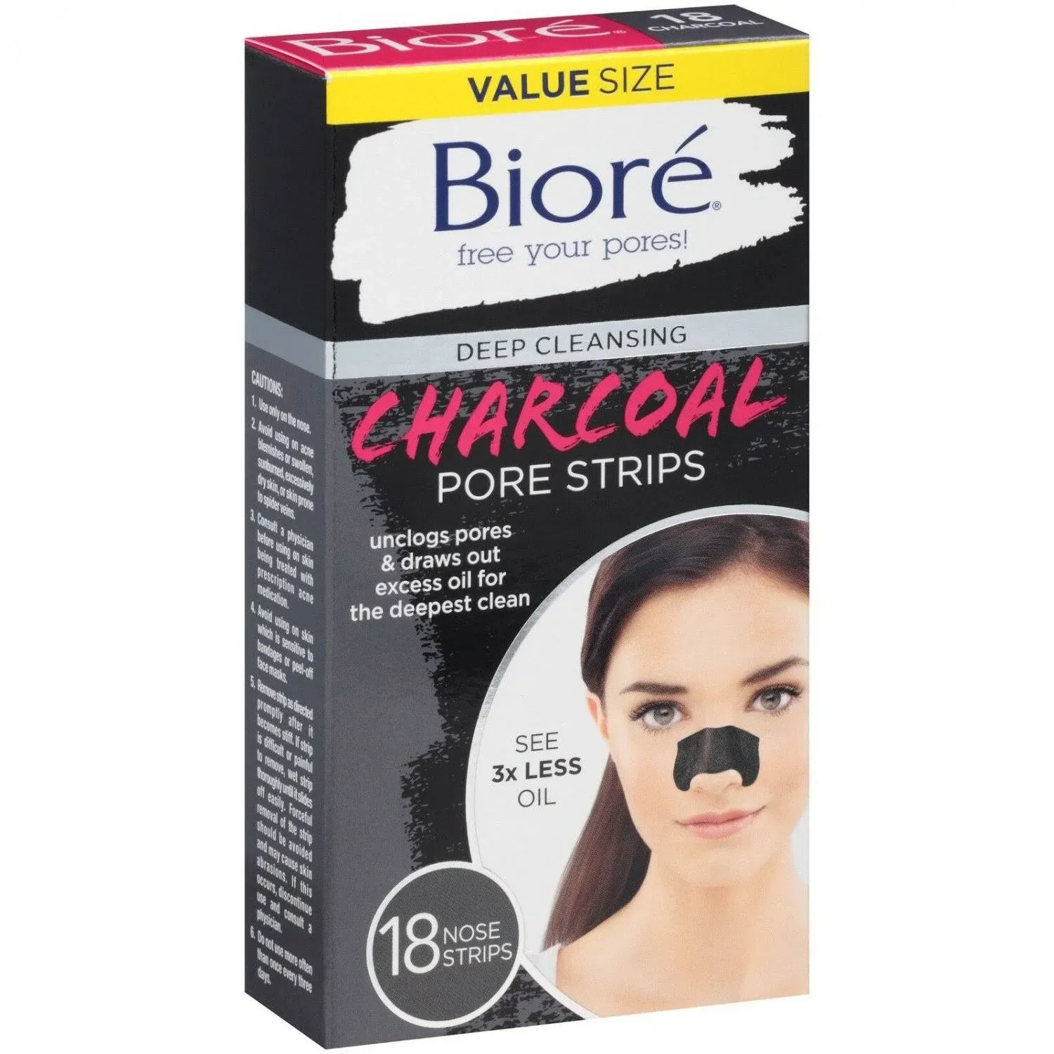 Biore Deep Cleansing Pore Strips Charcoal 18 Nose Strips