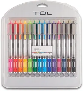 Bolígrafos de gel retráctiles TUL® serie GL, punta mediana, 0,7 mm, colores surtidos en el cuerpo, colores surtidos de tinta Candy, paquete de 14 bolígrafos