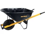 True Temper R6STFFEC 6 Cu. ft. Barrow in A Box Steel Wheelbarrow with Never Flat Tire and Steel Handles