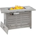 Best Choice Products 42in 50,000 BTU Rectangular Steel Propane Fire Pit Table