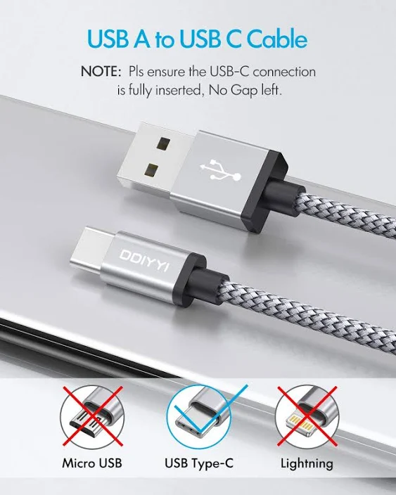 Long USB C Cable 10 ft 3-Pack, USB to USB C Cable 10ft Fast Charging, USBA to USBC Charger 10 ft Cord Braided for iPhone 16/16 Plus/16 Pro/16 Pro Max/iPhone 15 Series, Samsung, LG