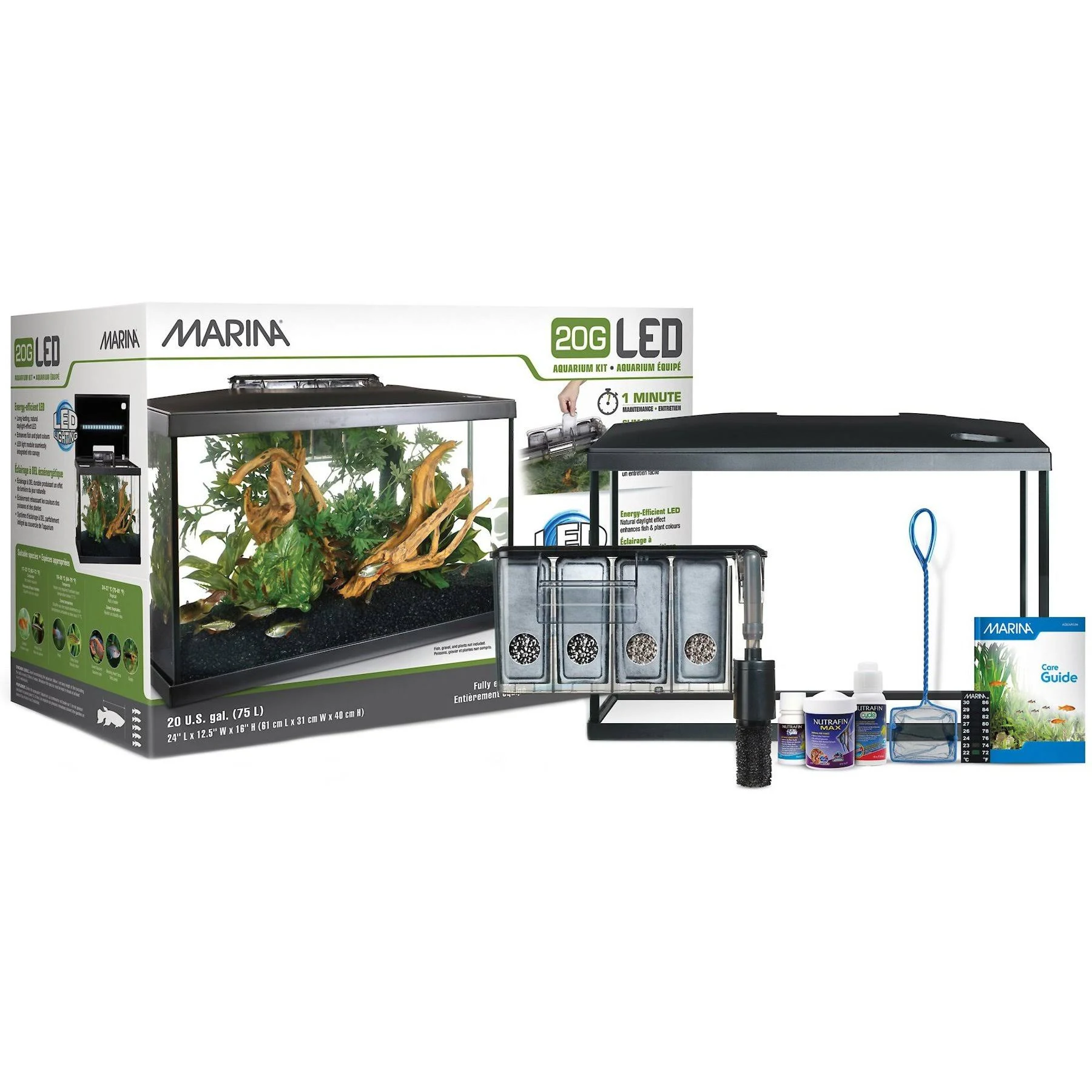 Marina Aquarium Kit - 20 gallon Fish Tank - LED Standard Packaging