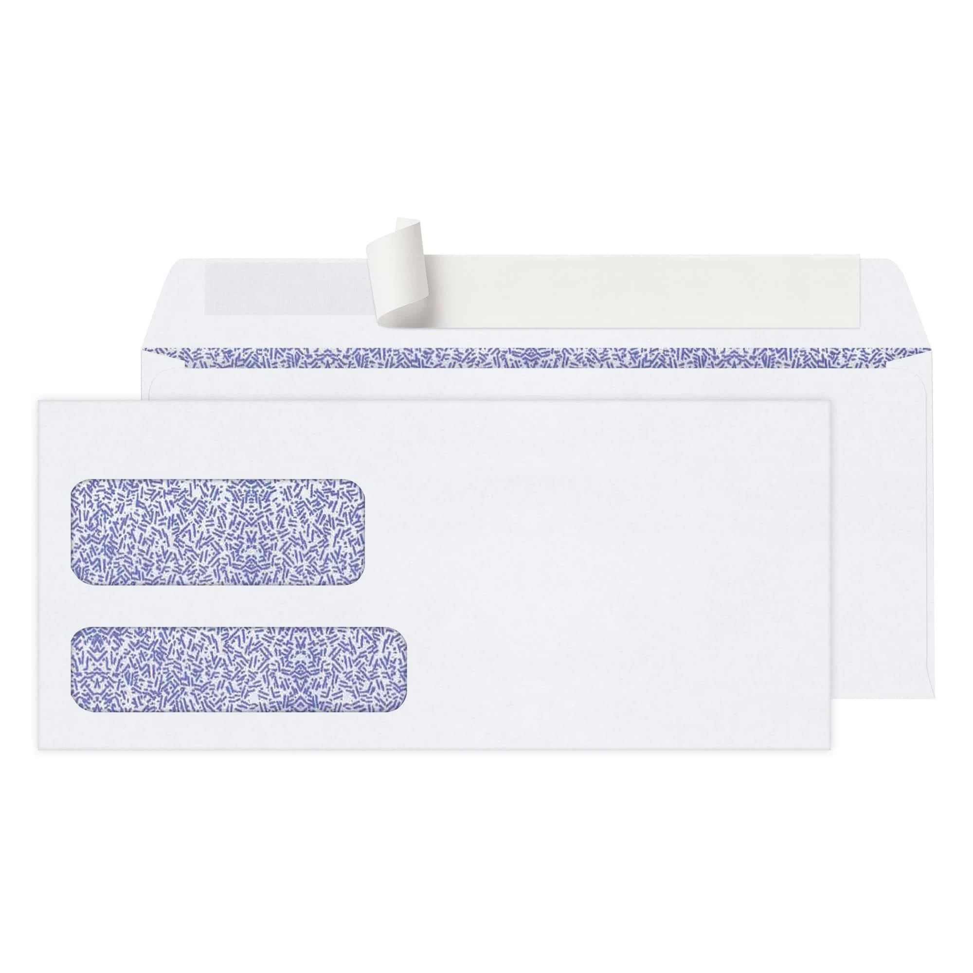 Office Depot® Brand #9 Security Envelopes, Double Window, Clean Seal, White, Box