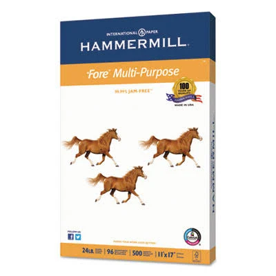 Hammermill Fore Multipurpose Paper, 96 Bright, 24lb, 11 x 17, White, 500 Sheets-Ream