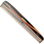 Kent 9T Tortoiseshell Fine Tooth and Wide Tooth Comb Detangler Hair Combs - Large Handmade and Saw-Cut Dressing Comb - Wet Hair Comb for Women and Durable Grooming Comb for Men Made in England