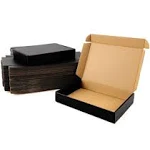 BIOBROWN 7x5x1&#034; Small Shipping Boxes 50 Pack, Black Corrugated Cardboard Mail...