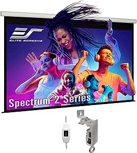 Elite Screens Spectrum2, 91-inch 16:9, 12-inch Drop, Electric Motorized Drop Down Projection Projector Screen, SPM91H-E12