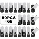 TOPESEL USB Flash Drive 50PCS Set  4GB Bulk Black USB 2.0 NEW