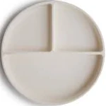 mushie Silicone Suction Plate | BPA-Free Non-Slip Design (Ivory) Large, Ivory 