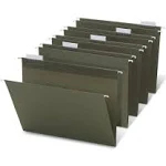 Office Depot Brand Hanging Folders, 1/5 Cut, Letter size, 100% Recycled, Green, Pack of 25