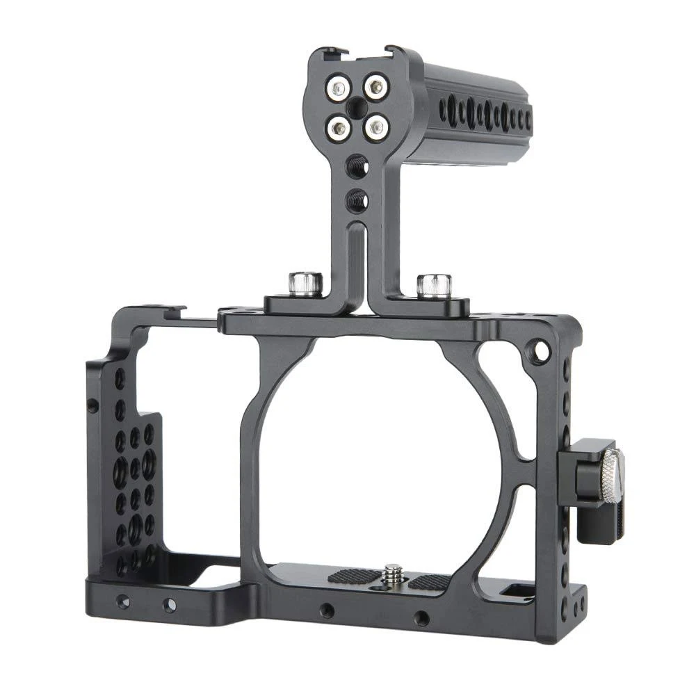 NICEYRIG Camera Cage Kit for Sony A6400/ A6100/ A6300/ A6000, with Cheese Top Handle Cable Lock Clamp