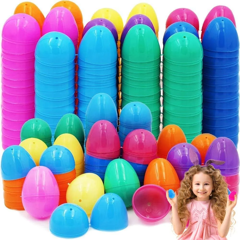 The Dreidel Company Fillable Easter Eggs with Hinge Bulk Colorful Bright Plastic